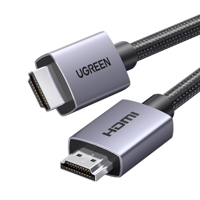 Cable HDMI 2.0 de Nylon Trenzado | 1 m | 4K@60Hz | ARC | Dolby ATMOS | True HD | DTS HD | HDR | 3D Inversivo | 3 modos de Visualización | 3 Capas de Protección + 4 de Blindaje | Niquelado | Carcasa de Aluminio.