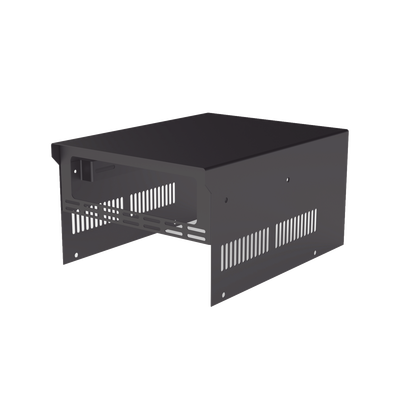 Gabinete de acero en color negro, para usar como base con radio aéreo IC-A120 y fuente de alimentación SEC1223
