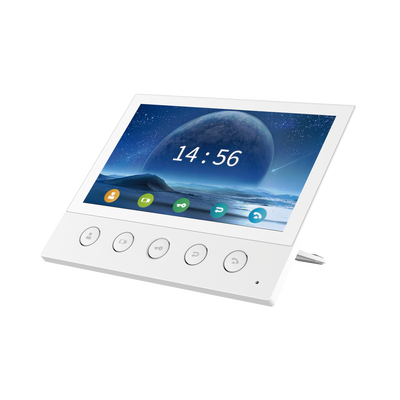 Monitor IP/SIP para interior, Wi-Fi, pantalla táctil de 7, audio de 2 vías, PoE, 8 interfaces de entrada de alarma.