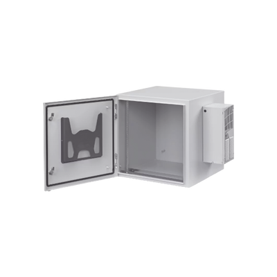 Gabinete Industrial ProTek de 19 UR de 922 x 600 x 614 mm Puerta Sólida Con Aire Acondicionado de 800 BTU / Protección NEMA Tipo 4/12; IP66, Fabricado en Acero Color Gris Claro