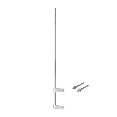 Mástil Liviano de Pared de 1.5 m (Diam. 1-1/4) con Cejas de Fijación Soldadas, ¡No se gira! Incluye Taquetes para instalación.