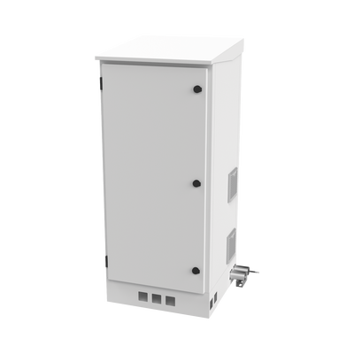 Gabinete de Piso para Exterior con Ventiladores y Termostato con Rack de 19 de 16 U + Espacio para Baterías, Se envía el Gabinete Armado.