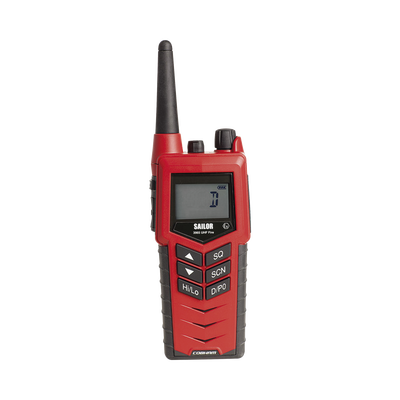 Radio Portátil SAILOR 3965 UHF para Bomberos / Aprobado MED y ATEX / Cumple SOLAS Capítulo II-2 / Resistente a Explosiones / Integración con Accesorios SAILOR y de Terceros