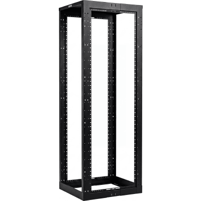 Rack de Cuatro Postes Estándar de 19, Rieles Con Orificio Para Tuerca Enjaulada, Profundidad Ajustable de 23 a 42 in, 45 Unidades de Rack, Color Negro