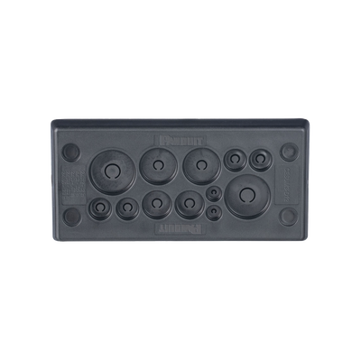 Pasacables Rectangular de Membrana, IP66, 3.39 x 1.42, 12 orificios, para Cables no Terminados. Color Negro