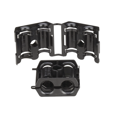 Sujetador Doble de Plástico para Cable con Diámetro de 6 a 8 mm (0.24 a 0.31 Pulgadas). Paquete de 10 Piezas