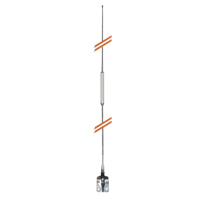 Antena Móvil para Rango de Frecuencia de Banda Civil (CB) 26.960 - 27.400 MHz.