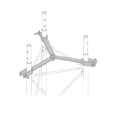 Brida para sujeción de retenida compatible con tramos STZ45, Galvanizado electrolítico.