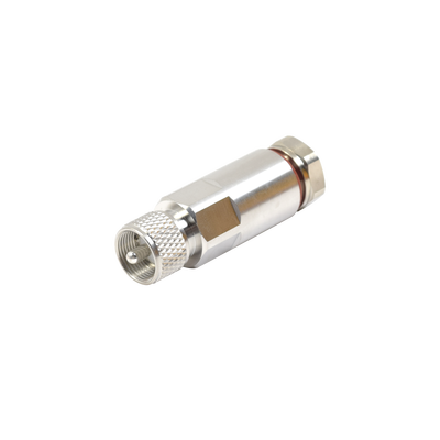 Conector UHF Macho (PL-259) para Cable HELIAX de 1/2 LDF4-50A, LP-450A, Tipo Rosca, Bronce Blanco/ Plata/ Teflón.