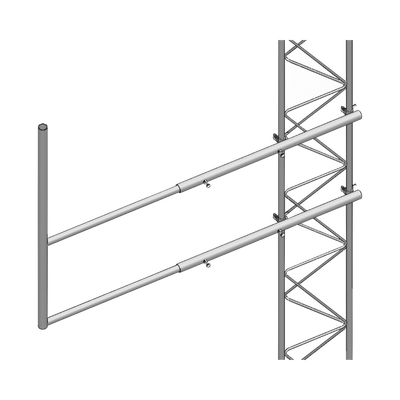 Brazo tipo F, para tramos STZ-45, galvanizado por electrólisis.