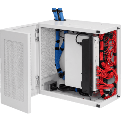 Gabinete de Pared L-Box 6U / Acero 1.9 mm / 914 x 610 x 313 mm (36x24x12 in) / Puerta L 120° / RAL 7035 / Rack 19