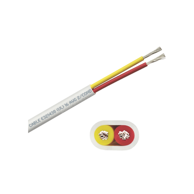 Rollo de cable plano grado marino calibre 16, de 2 conductores (rojo y amarillo) de 250 pies (76.2 m).