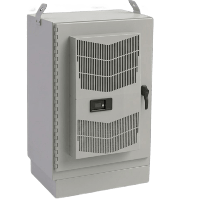 Gabinete para Exterior Tipo 4X de 22 UR / Aluminio Soldado / 1270 x 762 x 508 mm (50 x 30 x 20 in) / Exterior IP66 / Montaje Almohadilla / Aire de Precisión / Gris RAL 7035