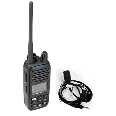 Radio Portátil Marino TXM52 / Sumergible IP67 / Luz Activada por Agua / NRC Reducción de Ruido / Dual-Watch / 5W de Potencia / Incluye Micrófono Audífono de Tubo Acústico