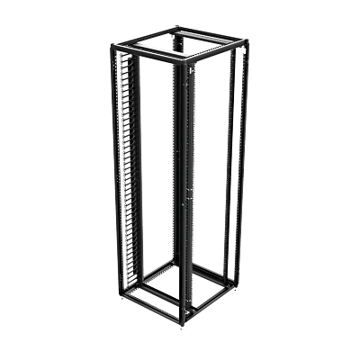 Organizador Vertical de Cables Rack 48 UR / Acero Negro / Sección 95x208 mm / Capacidad 726 Cables / Fijación Flecha 1.75 pulg