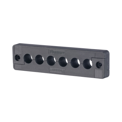Pasacables de 6 Orificios en Línea 4.41 X 0.67 IP65, para Cables Terminados, Color Negro