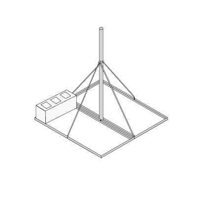Montaje No penetrante de Techo con Mástil pregalvanizado de 1.25 diam. 1.5 m altura.