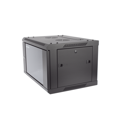 Gabinete para Montaje en Pared - Piso / Puerta de Cristal Templado / Cuerpo Fijo / 6 Unidades de Rack / 19 / Fabricado en Acero