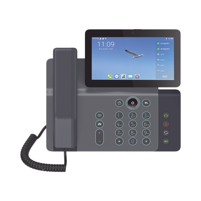 Videoteléfono IP inteligente Insignia, Android 9.0, 20 líneas SIP, pantalla a color 7 ajustable, Teclado de iluminación configurable, PoE, conferencia local de 10 vías.