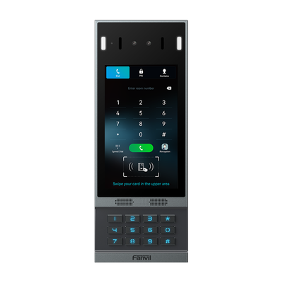 Videoportero SIP con Reconocimiento Facial / Pantalla Táctil IPS 7 / Cámara 2MP / 2 Relevadores / Teclado Retroiluminado / IP66 IK07 / PoE