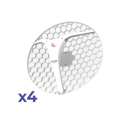 (LHG XL 5 ac 4 Pack) CPE y PtP en 5GHz 802.11 a/n/ac con Antena de Rejilla de 27dBi. Ahora con Más Velocidad y Mayor Distancia