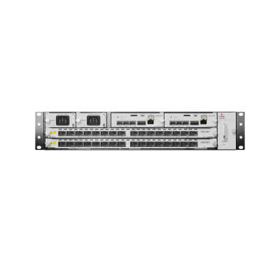 OLT Modular tipo Chasis GPON/XGS-PON Combo,1 Tarjeta de Servicio de 16 Puertos GPON, 2 Ranuras, 2 Fuentes de Alimentación AC, 2 UR