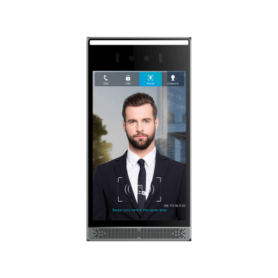 Videoportero SIP con Reconocimiento Facial / Pantalla Táctil IPS 8 / Cámara 2MP Lente Dual / BLE + Wiegand / Anti-Suplantación / IP66 IK07 / PoE
