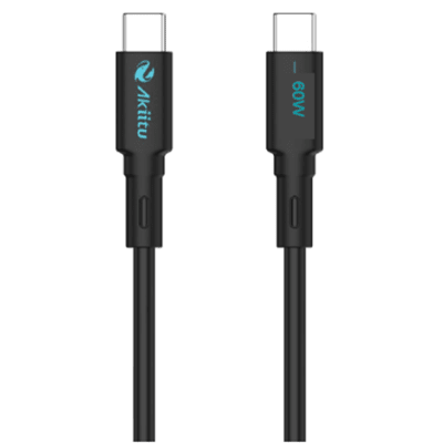 Cable USB-C a USB-C Carga Rápida 60W / Serie Magnética / 480 Mbps / Silicona Líquida / 1 m (3.3 ft) / Auto-enrollable / Anti-enredos / Negro