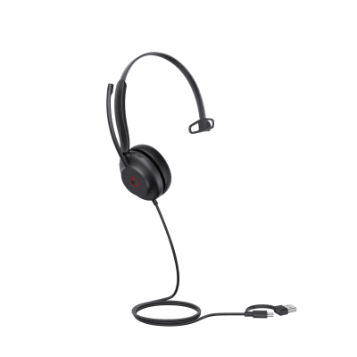Diadema USB Yealink UH35 Mono Teams con Cancelación Activa de Ruido con 2 Micrófonos y Busylight Automático