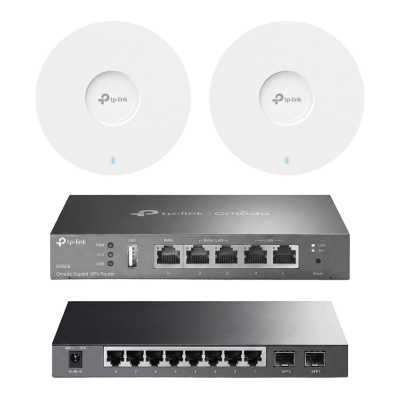 Kit de Iniciación en redes OMADA / 1 Router / 1 Switch TL-SG2210P / 2 Punto de Acceso EAP613