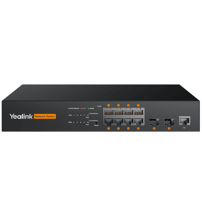 Switch PoE L2+ de Yealink RCH80 para AV sobre IP con puertos Gigabit PoE+ y fibra óptica