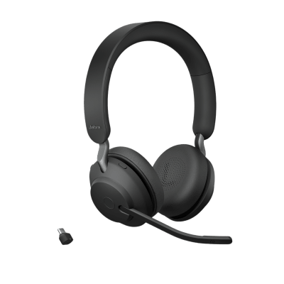 Jabra Evolve2 65, Auricular Stereo Versión MS / Dongle USB-C Link 380c / Cancelación de Ruido (26599-999-899)