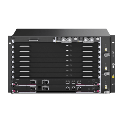Chassis Optical Line Terminal (OLT) / 7 Slots de Servicio / 160 Gbit/s por Slot / GPON 2.5Gbps + XGS-PON 10Gbps / Gestión Centralizada DPMS / 1:256 Split Ratio / Dual Main Control Redundante / L2+L3 Avanzado