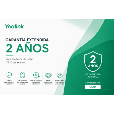 Garantia Extendida de 2 Años para Altavoz de Techo CS10 de Yealink
