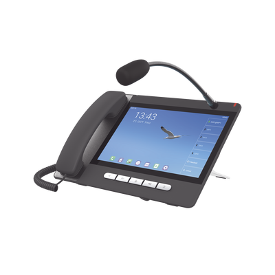 Teléfono IP Android 9.0 Empresarial para 20 líneas SIP, pantalla táctil, Wi-Fi y Bluetooth, PoE, hasta 112 botones DSS, puertos Gigabit, soporta recepción de video.