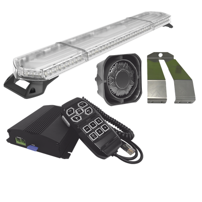 Kit de Sirena, Bocina y Torreta de 48, Con 96 LED, Ambar, Ideal Para Equipar Unidades De Seguridad Privada, MinerIa e Industria