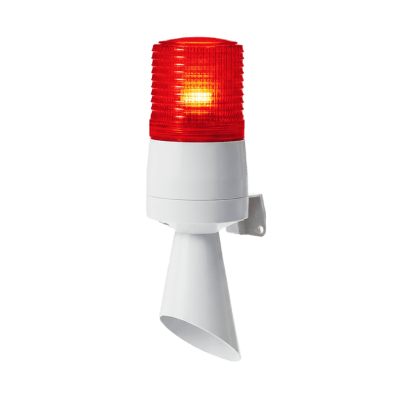 Luz LED con patrones de destello fijo y destellante con buzzer incorporado de alto volumen Máx. 95 dB color Rojo 110 VCA