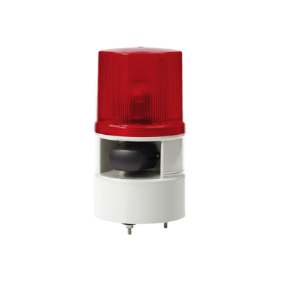 Luces de advertencia color Rojo con sirena incorporada con 5 tonos máx. 105 dB en 110-220 VCA