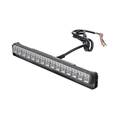 Luz Auxiliar de 45 LED, Top Rojo, Tricolor Rojo/Ambar/Blanco, 11.42, Lente Transparente, SAE