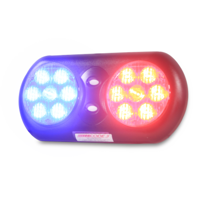 Visera Interior Rojo/Azul 11 de 14 LED con velcro para anclaje en la visera del vehículo, Lente de color