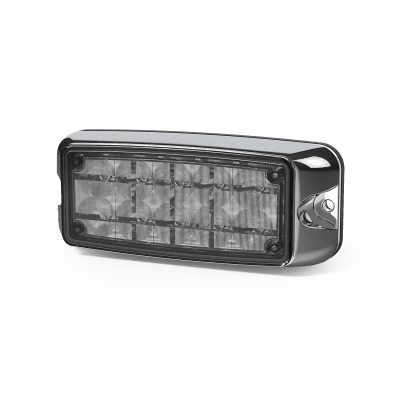 Luz De Advertencia De 5x2 10 Led, Ámbar/Claro, Bisel Cromado, Lente Transparente