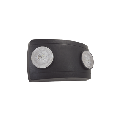 Luz de Emergencia Dual LED ultra compacta/150 lúmenes/Luz fría/Batería de Respaldo Incluida/Botón de test / Color Negro