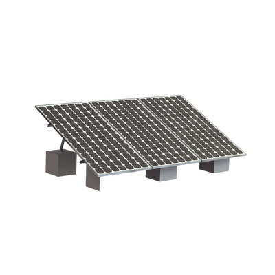 Montaje para 3 Panel Solar, Riel 8 de 4050mm para Módulos con Espesor de 35mm, Velocidad de Viento Máx. 136km/h (20° a 45°)