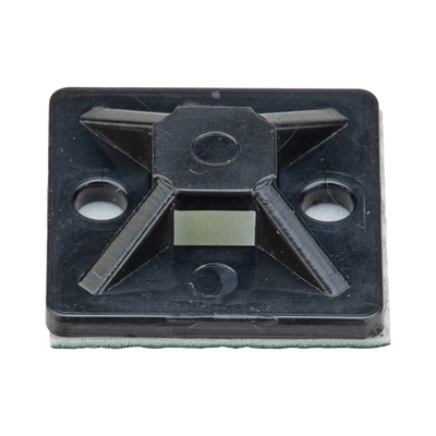 Montaje-Sujetador Adhesivo STRONGHOLD de 4 Vías de 1 x 1 x 1/4, Color Negro, Nylon 6.6 Retardante de Llamas V-2, Paquete de 100pz