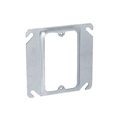 Sobretapa Cuadrada de 4 de Acero Galvanizado con realce de 1/4.