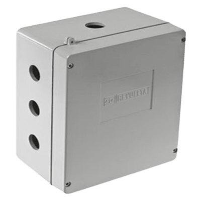 Caja de Unión de Aluminio con 3 salidas de 3/4 / 3 Orificios en la parte inferior.