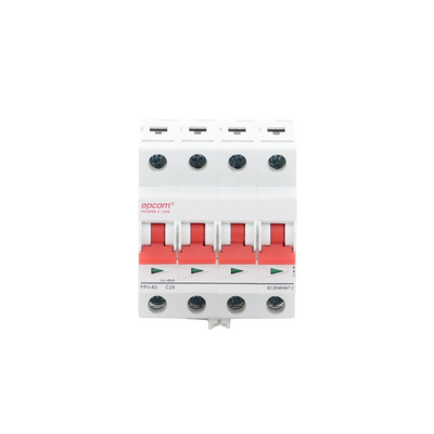 Protección Térmica/ Interruptor 4P, 25A, Corriente Directa 1000 Vcc para Aplicación Fotovoltaica Montaje Riel DIN