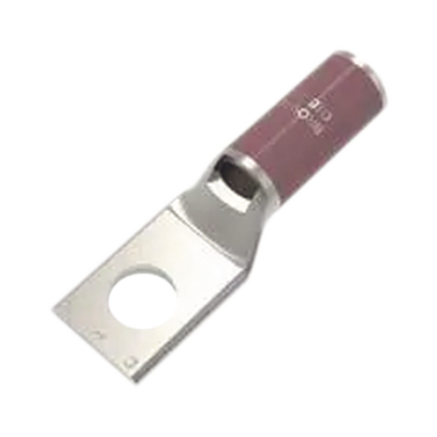 Zapata Terminal de Compresión BURNDY Cañón Corto para Tornillo de 1/4 y Calibre 2 AWG.
