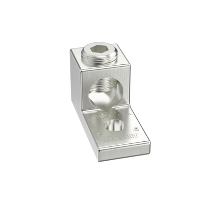 Terminal tipo Lengüeta Recta de Aluminio con Agujero 1/4, y Barril para Cable #14 - 2/0 AWG