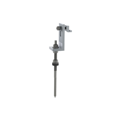 Soporte L para riel 7 con tornillo M10*200 para techo de lamina